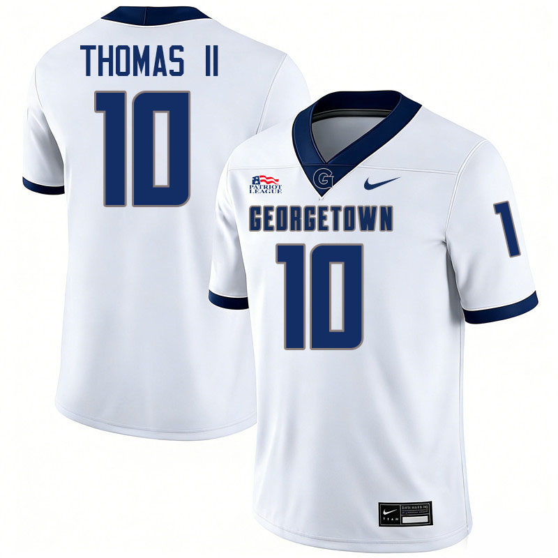 Georgetown Hoyas #10 Dez Thomas II College Football Jerseys,Uniforms-White Georgetown Hoyas #10 Dez Thomas II College Football Jerseys,Uniforms-White